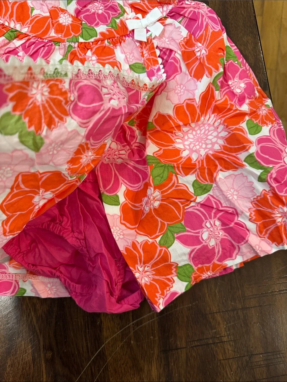 Gymboree Pink & Orange Floral Tank Top Wrap Faux Dress